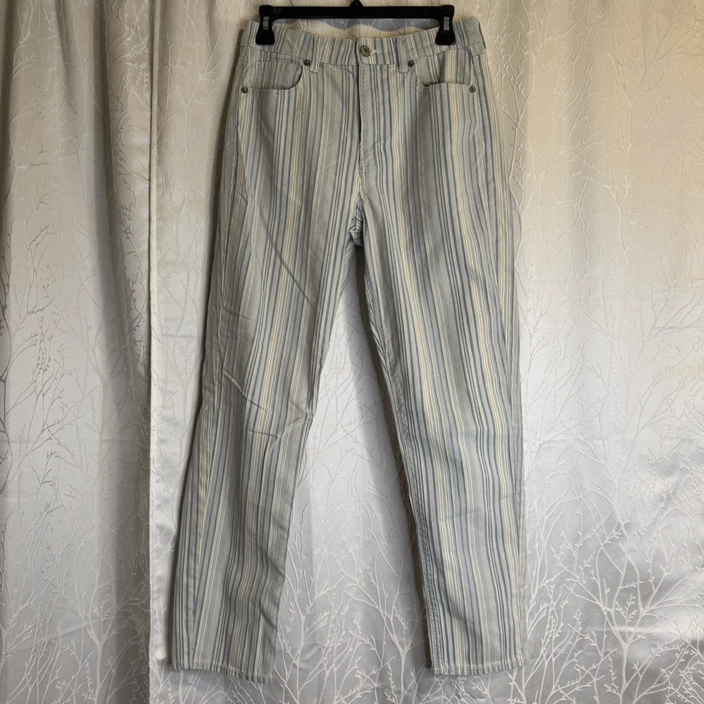 Striped Blue and Cream Women’s Jeans